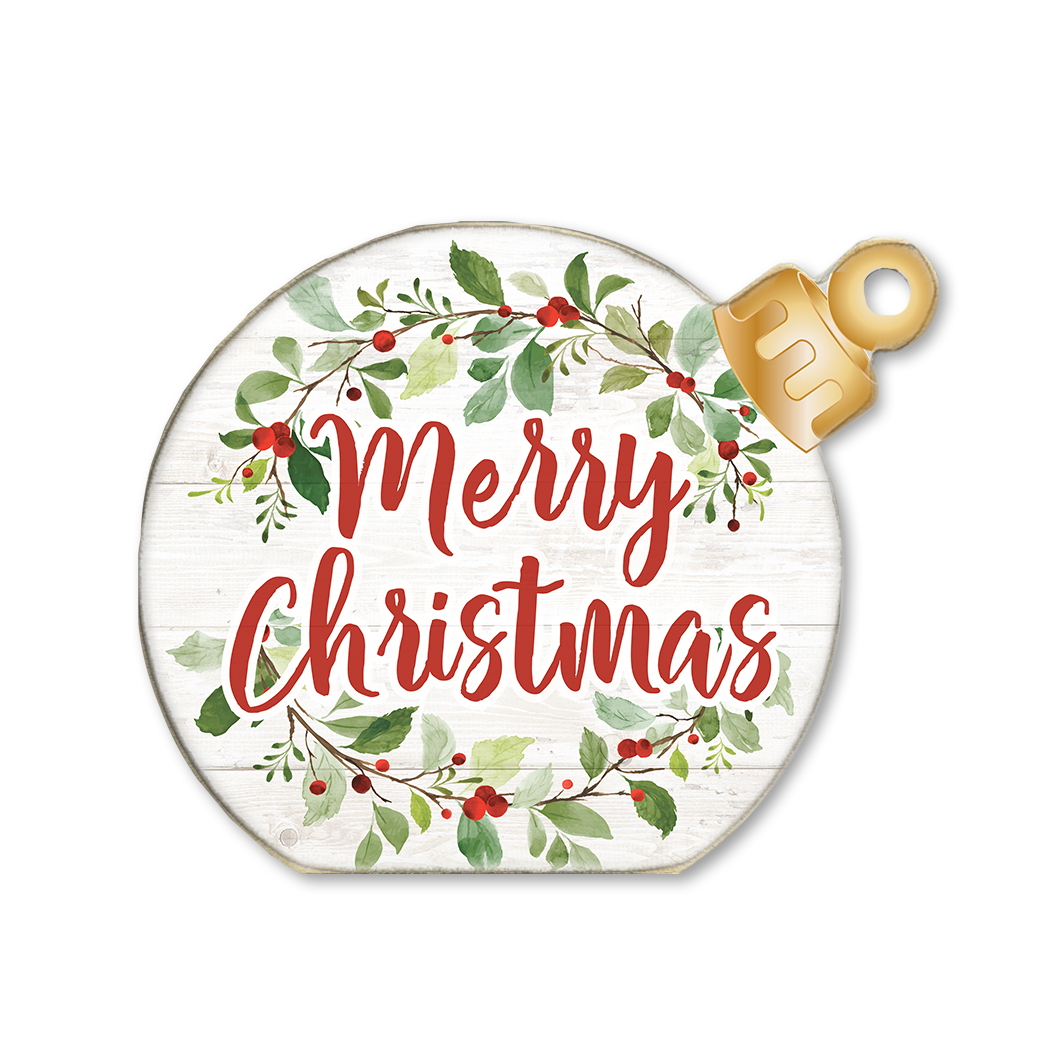 Ornament Sitter Merry Christmas Wreath