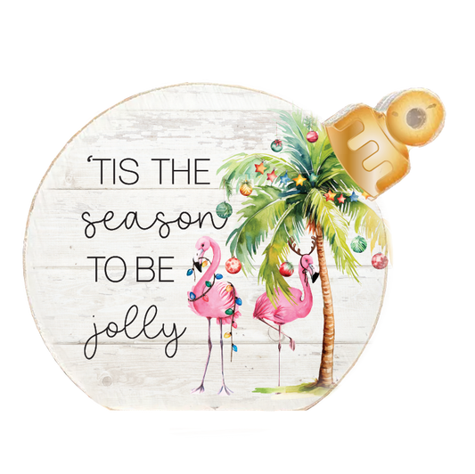 Ornament Sitter Tis the Season Flamingo