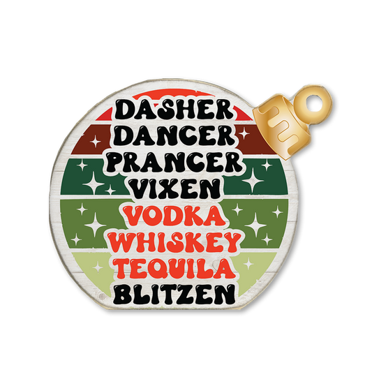 Ornament Sitter Vodka Whiskey Blitzen