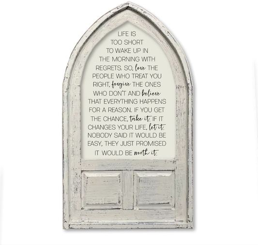 Small Arched Framed Canvas Life Worth It