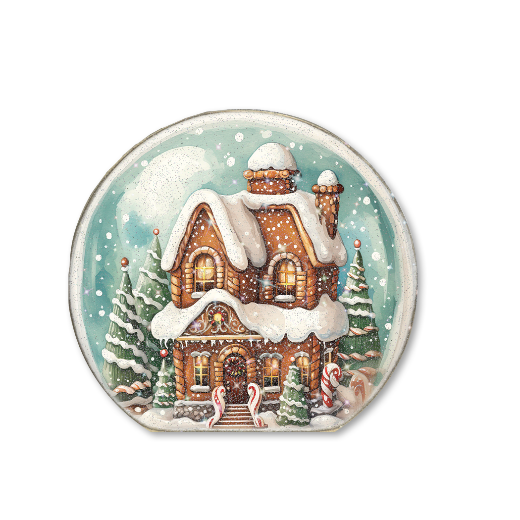 Snow Globe Sitter Gingerbread House