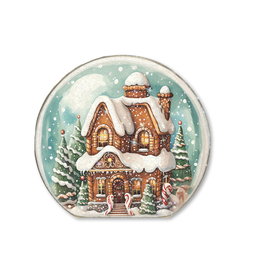 Snow Globe Sitter Gingerbread House