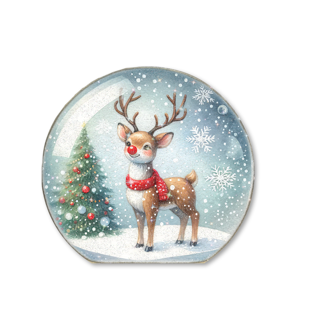 Snow Globe Sitter Rudolph