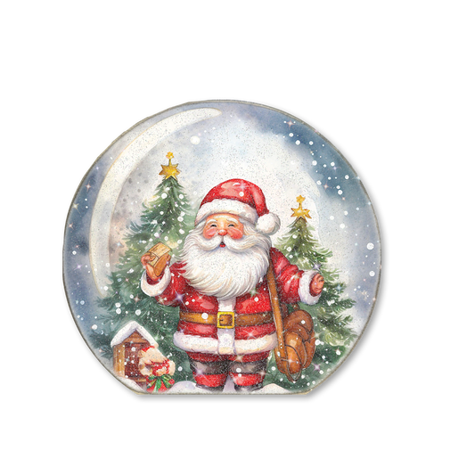 Snow Globe Sitter Santa Cartoon