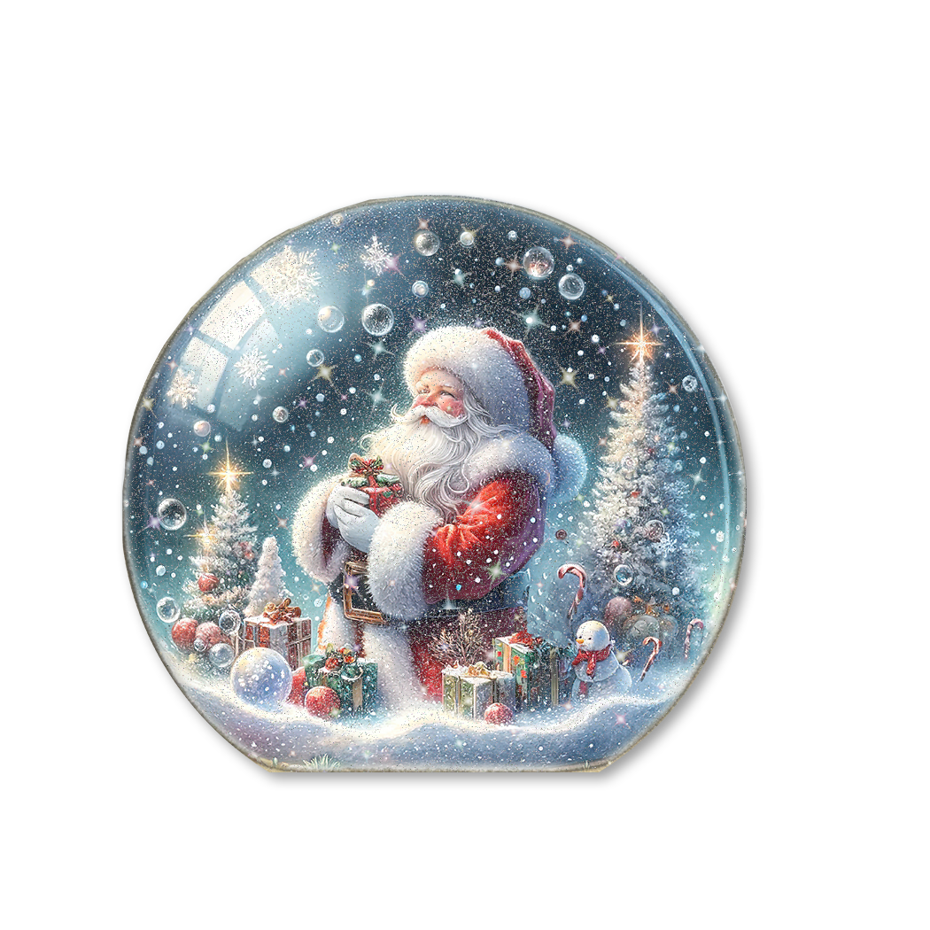 Snow Globe Sitter Santa Presents