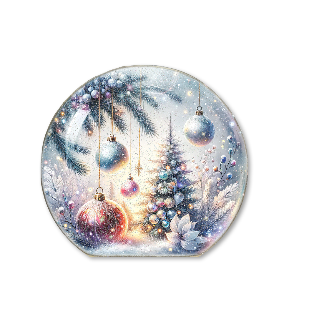 Snow Globe Sitter Tree and Ornaments
