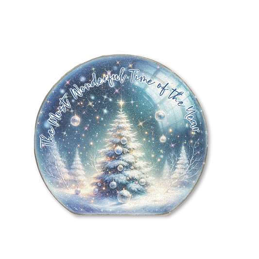 Snow Globe Sitter Wonderful Time of Year Tree