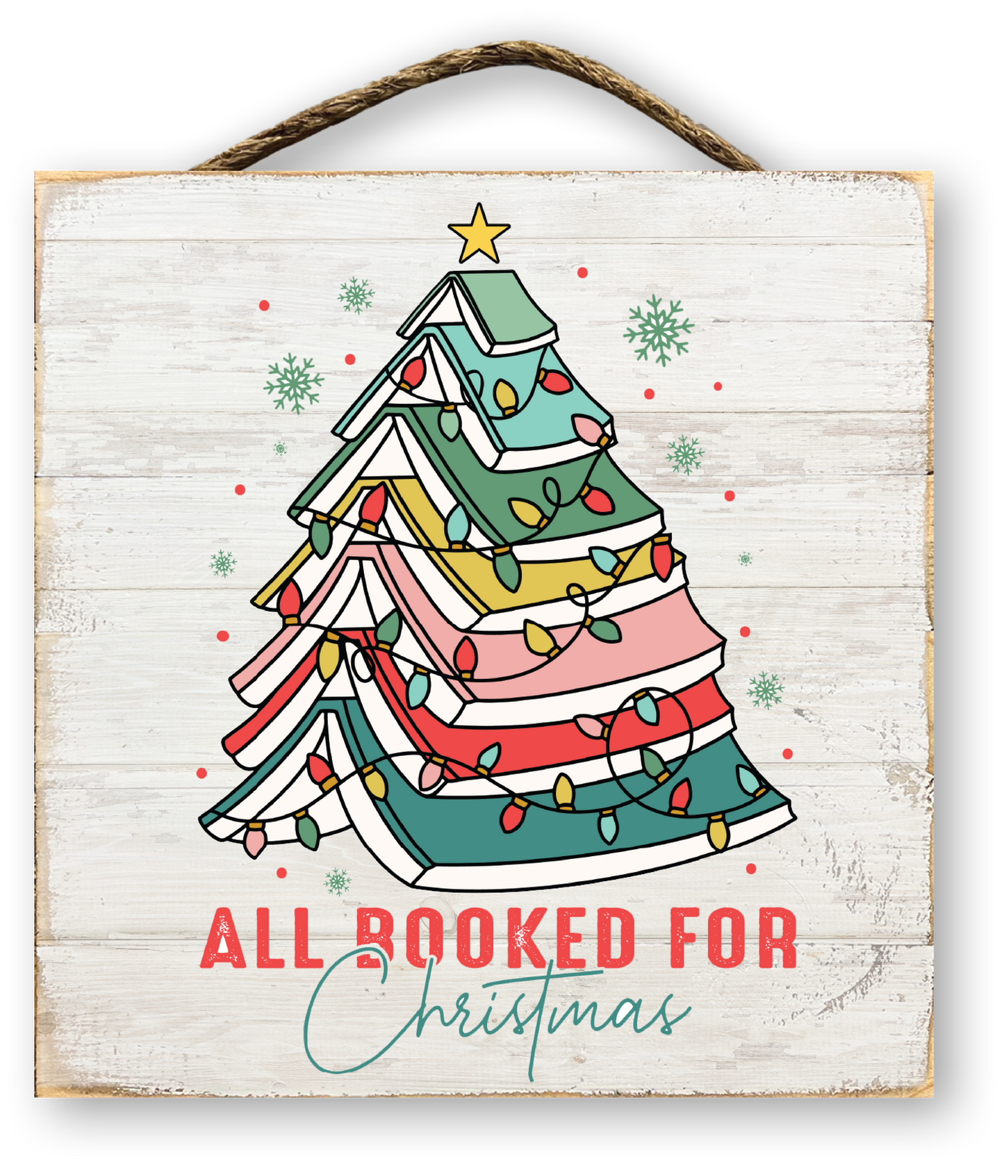 All Booked for Christmas Sign | Christmas Book Tree