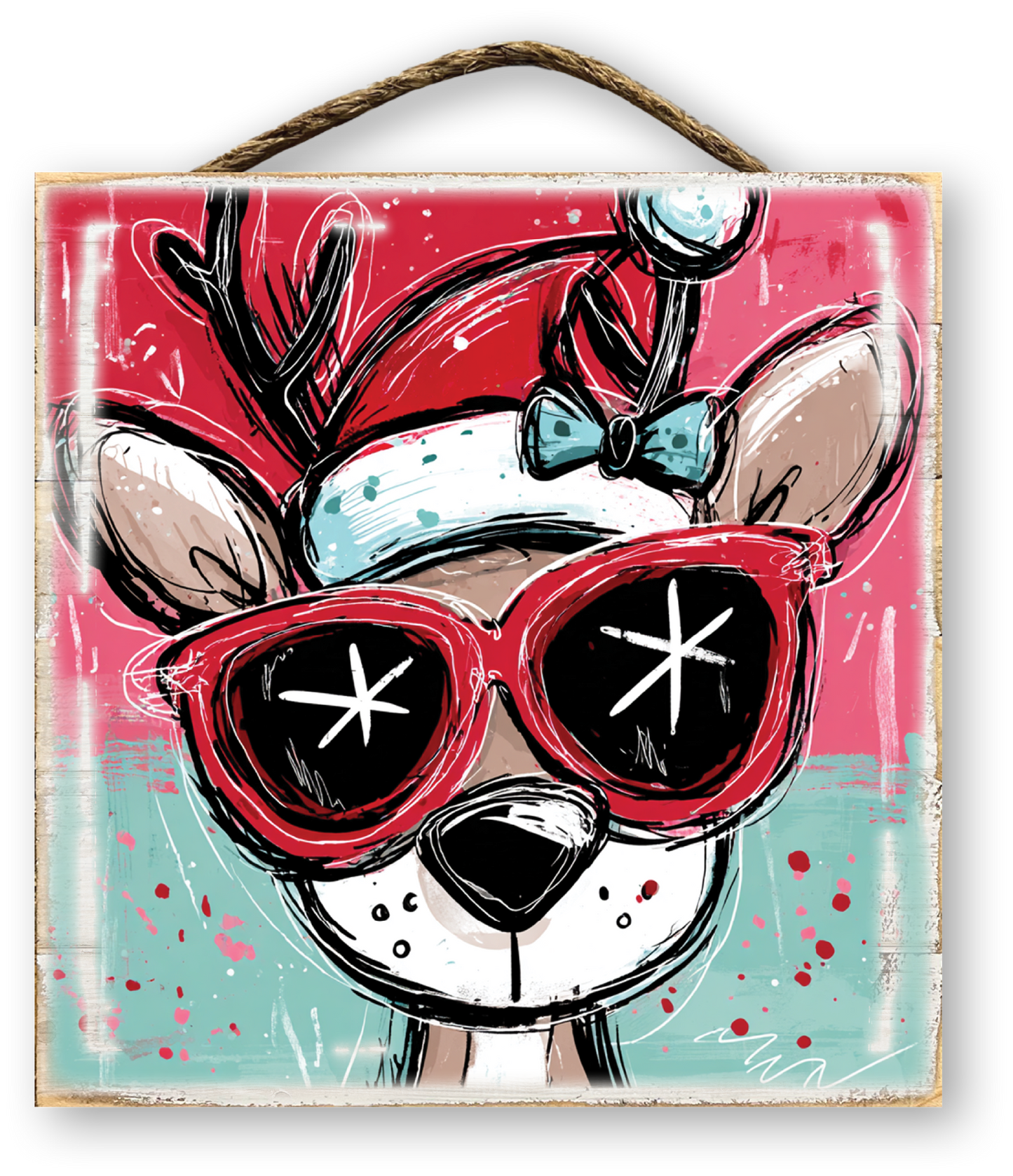 Rudolph's Vibe Reindeer Christmas Sign