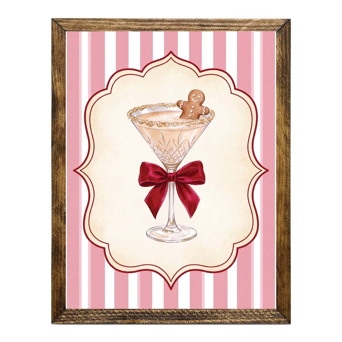 Gingerbread Martini Wall Art – Festive Christmas Cocktail Print