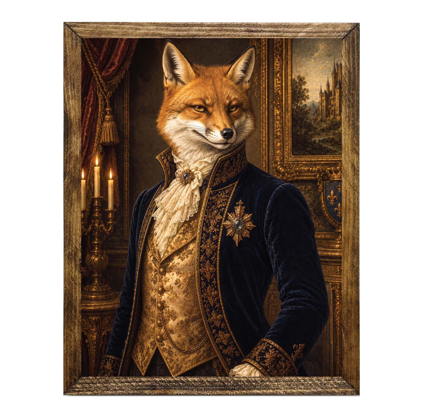 Vintage Red Fox Victorian Framed Wall Art Print