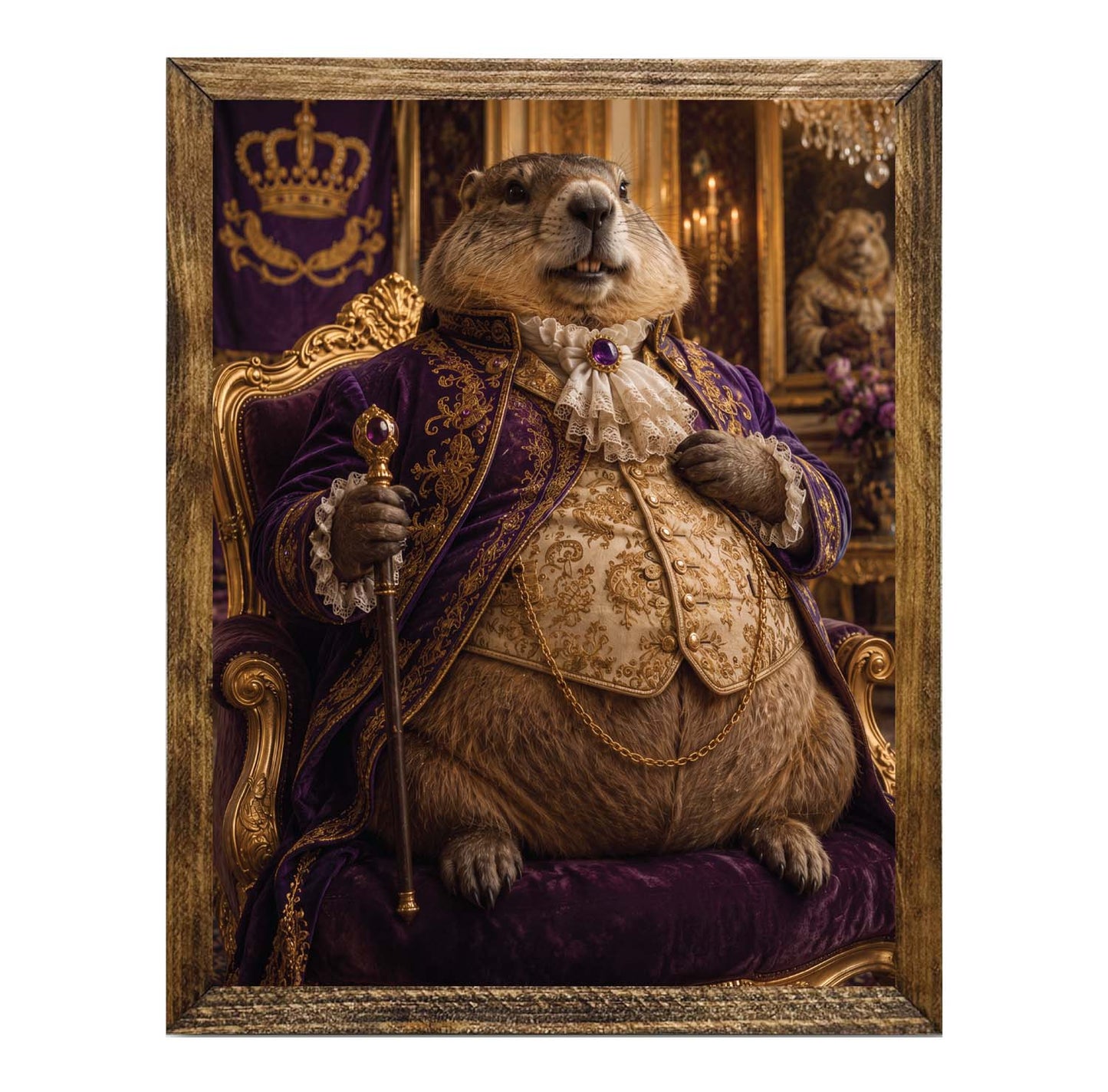 Royal Groundhog Portrait Framed Wall Art Print