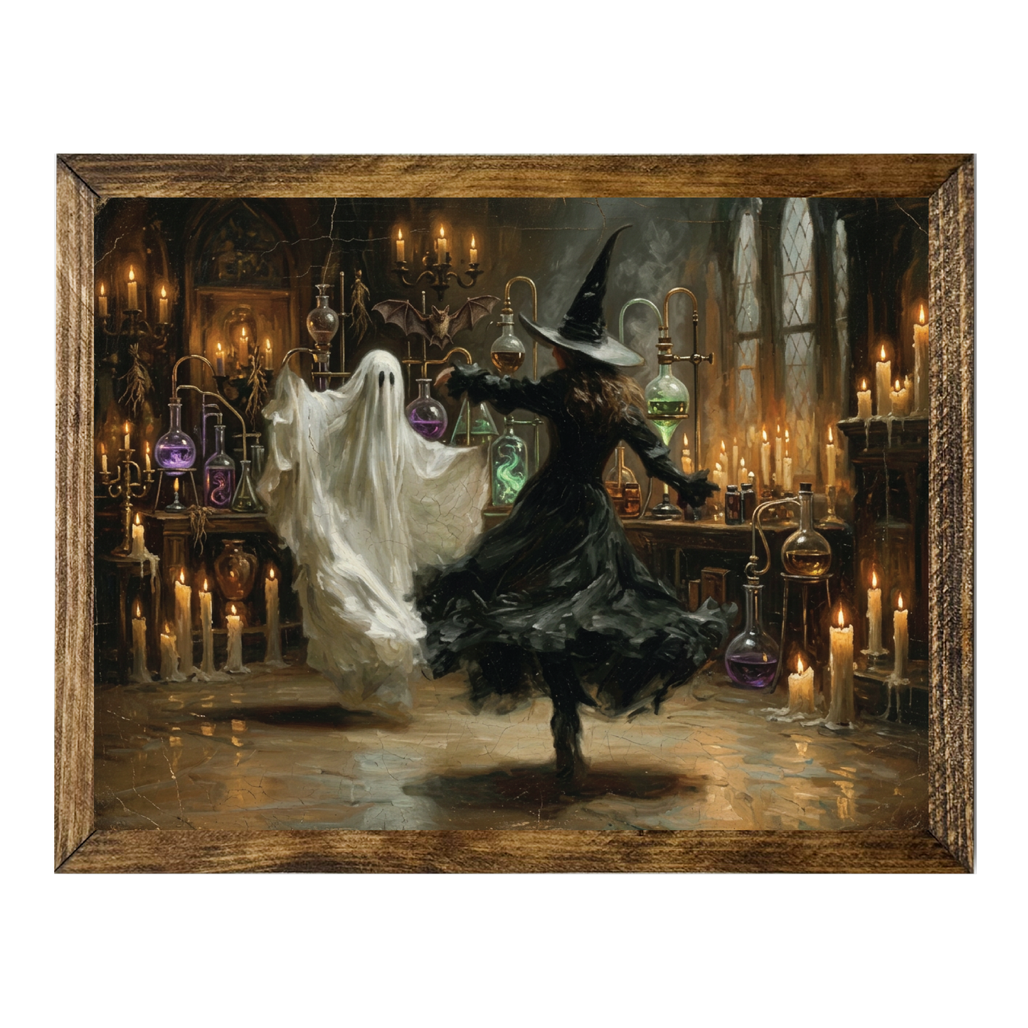 Dark Academia Gothic Witch & Ghost Love Scene