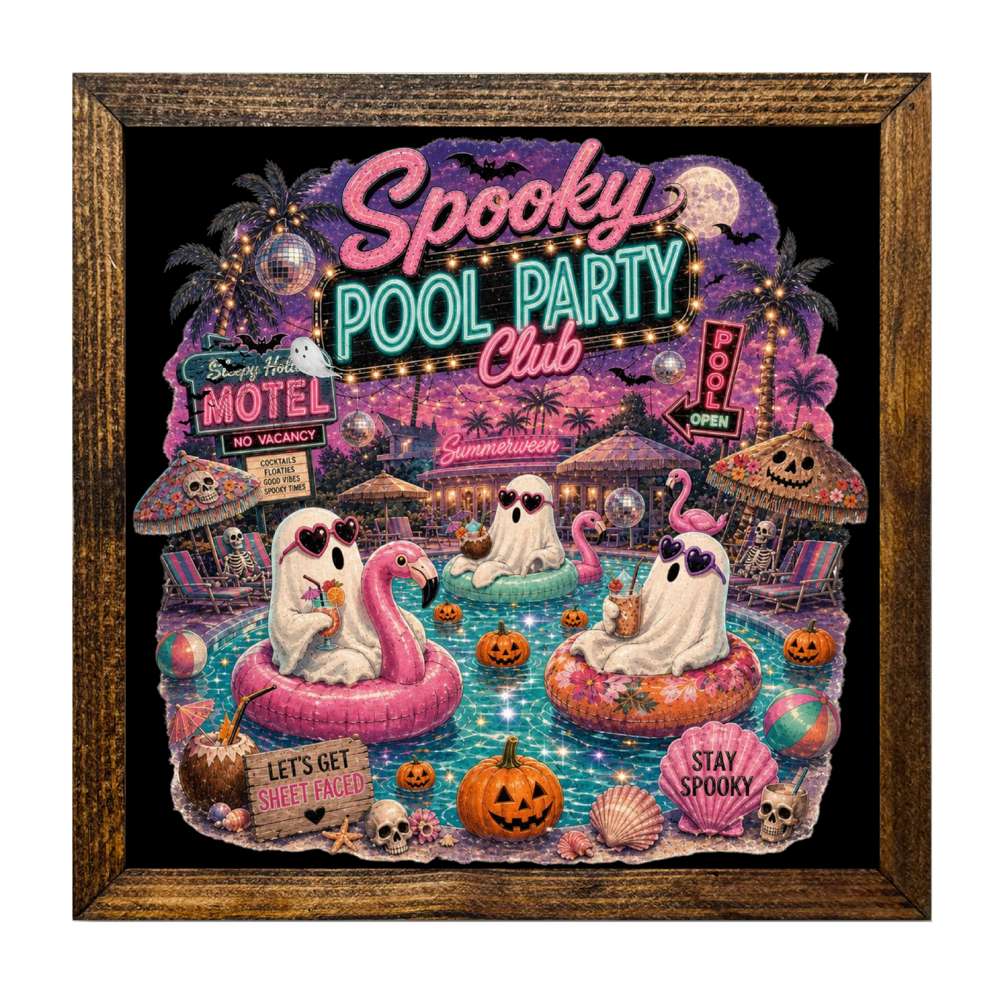Let’s Get Sheet Faced Halloween Pool Party Ghosts