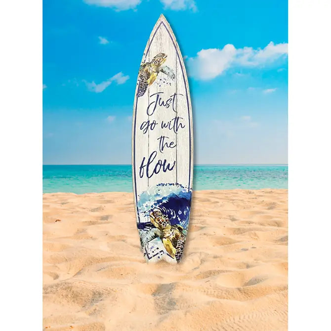 SURF BOARD WALL ACCENT GO WITH THE FLOW