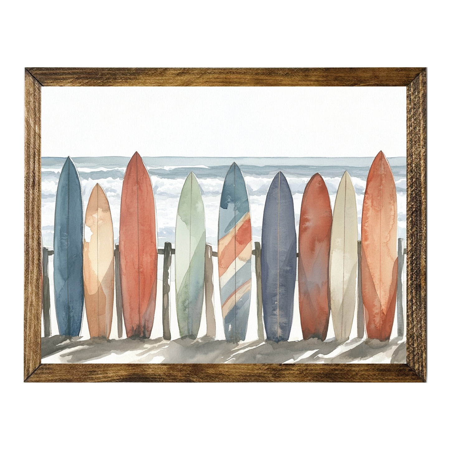ARTISTIC SERIES TIMBERLAND- WATERCOLOR SURF BOARDS ON BEACH