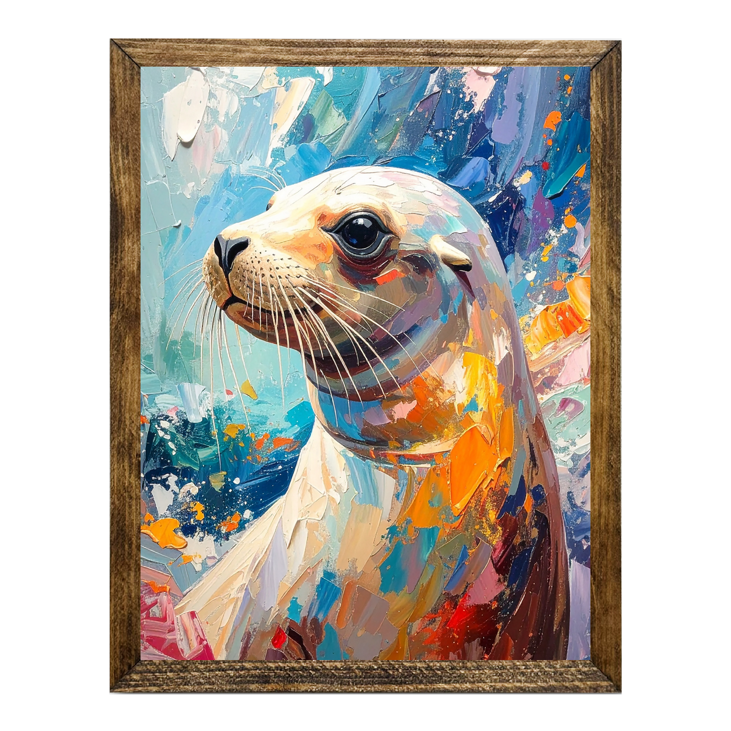 TIMBERLAND FRAME COLORFUL ART SEA LION