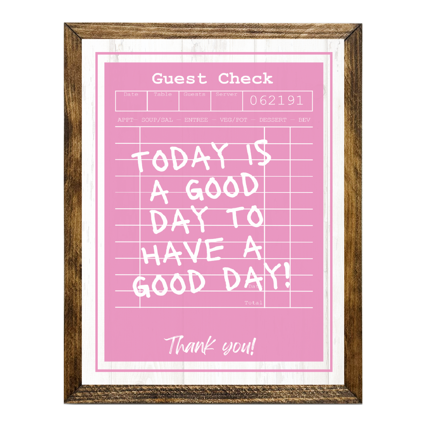 TIMBERLAND "GUEST CHECK SERIES"- TODAY GOOD DAY TO HAVE GOOD