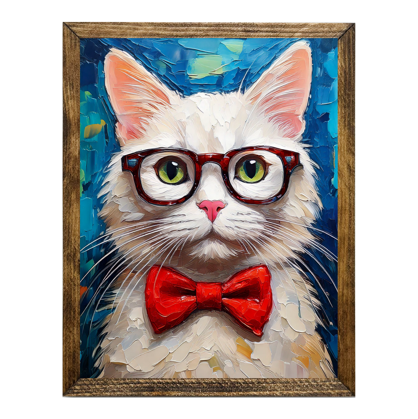 ARTISTIC SERIES TIMBERLAND- ANIMALS WITH GLASSES WHITE CAT