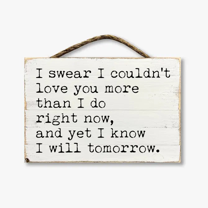 I Swear I Couldn't Love You More Than I Do Right Now...