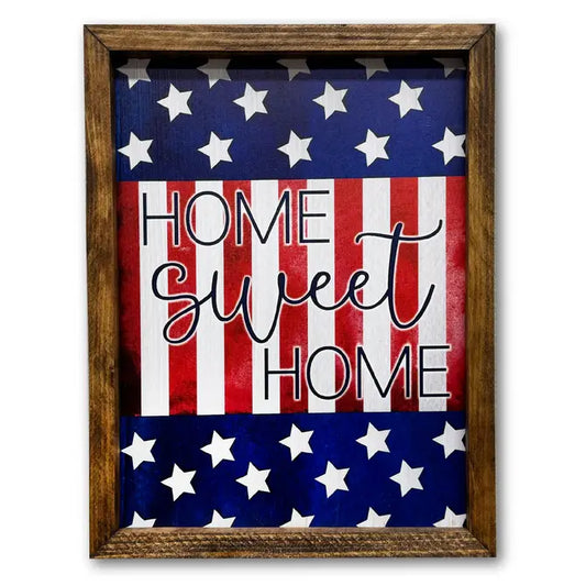 TIMBERLAND FRAME HOME SWEET HOME RED WHITE BLUE
