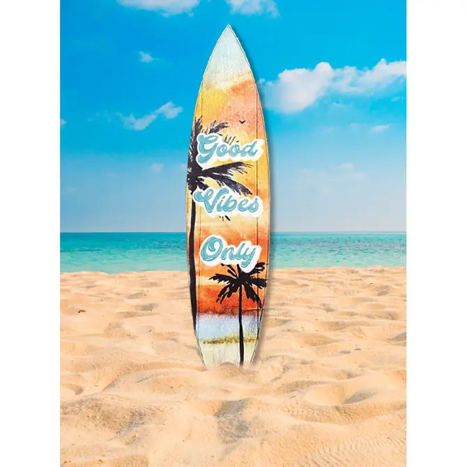 SURF BOARD WALL ACCENT GOOD VIBES ONLY