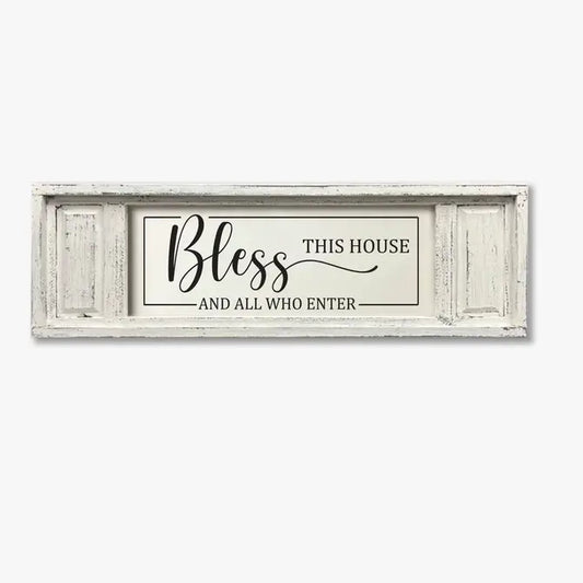 SMALL DOUBLE PANEL CANVAS BLESS THIS HOUSE AND ALL WHO ENTER