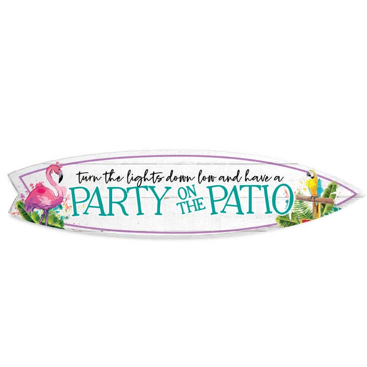 MINI 23" SURF BOARD WALL ACCENT PARTY ON THE PATIO