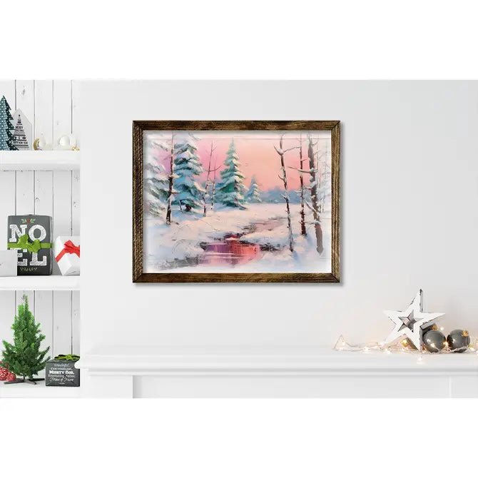 TIMBERLAND FRAME SNOWY TREE RIVER PINK SUNSET