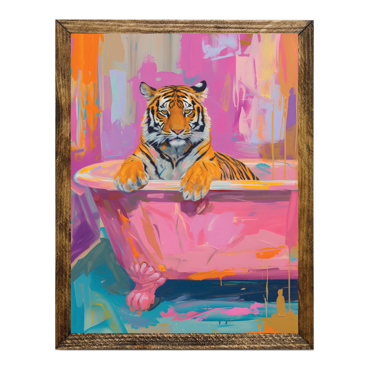 ARTISTIC SERIES TIMBERLAND-PREPPY PINK ABSTRACT TIGER BATH
