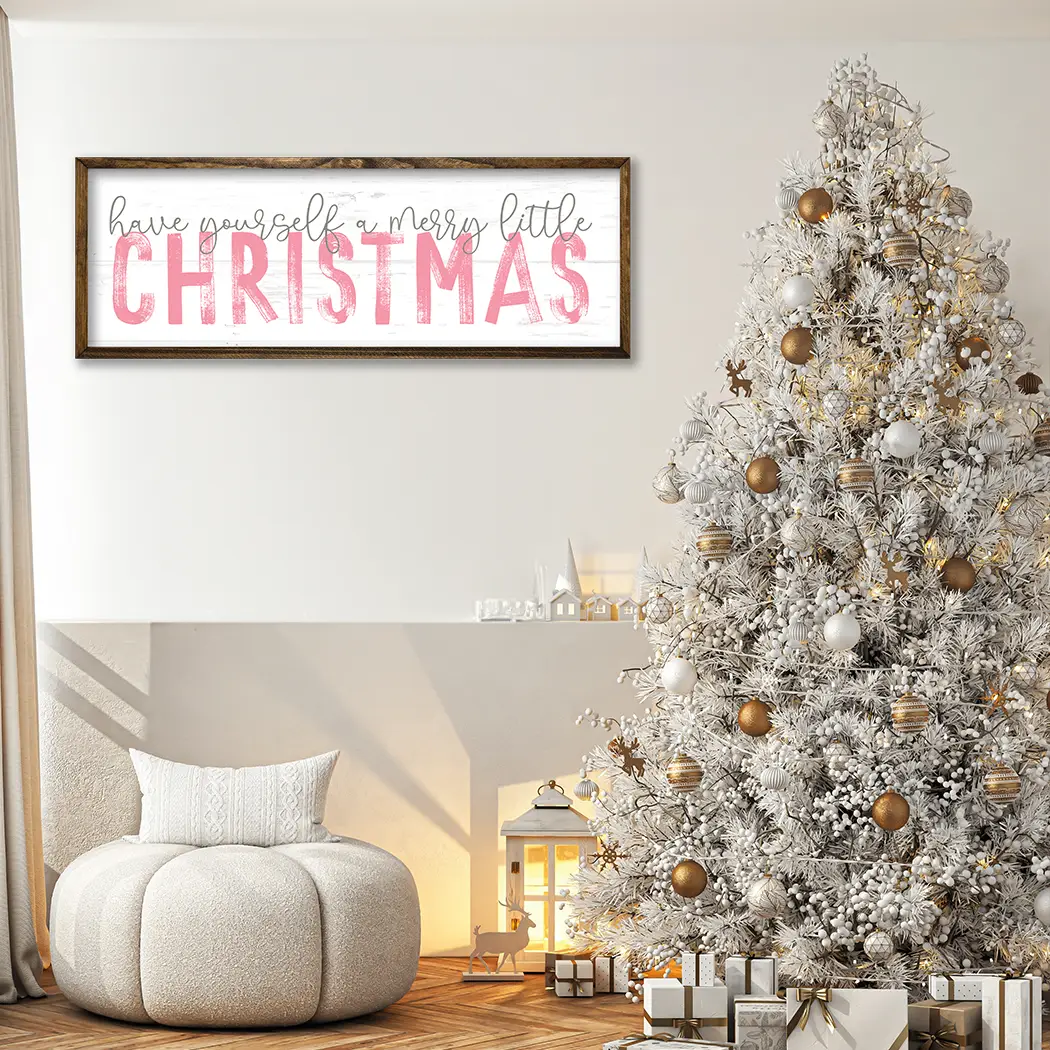 TIMBERLAND FRAME HAVE YOURSELF A MERRY LITTLE CHRISTMAS PINK