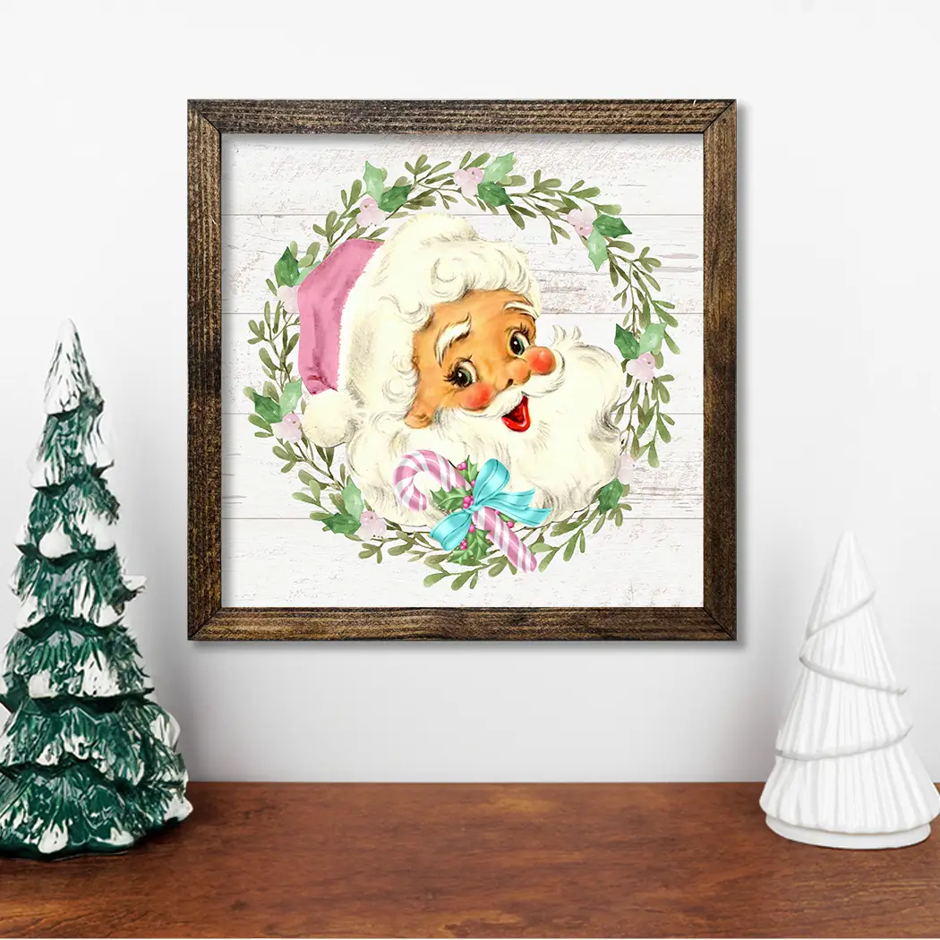TIMBERLAND PINK SANTA FACE WREATH