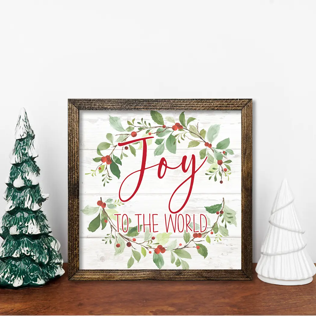 TIMBERLAND FRAME JOY TO THE WORLD RED WREATH