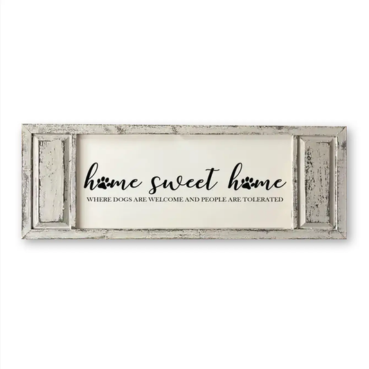 FRAMED CANVAS HOME SWEET HOME DOG PAW