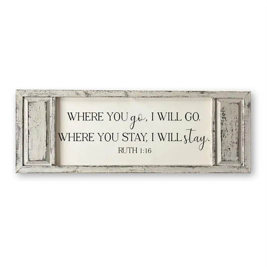 FRAMED CANVAS WHERE YOU GO, I WILL GO