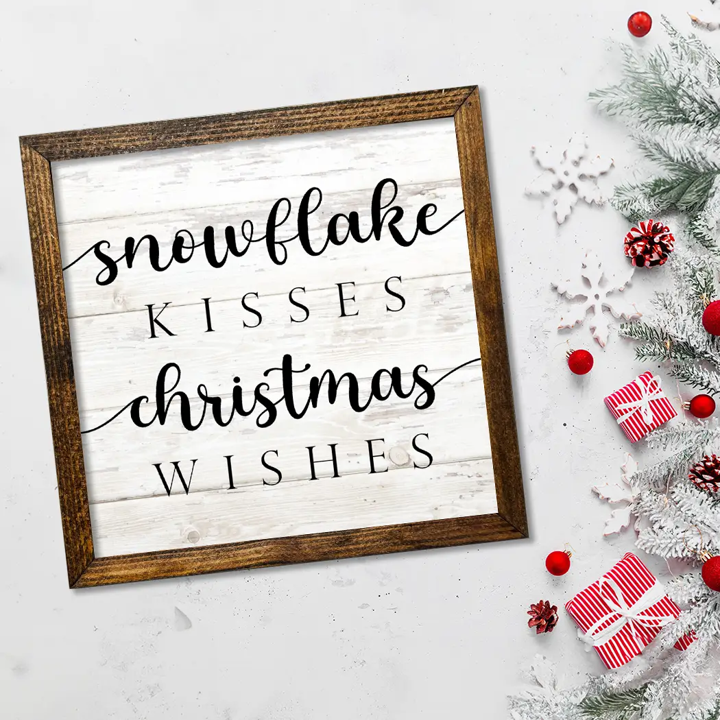 TIMBERLAND FRAME SNOWFLAKE KISSES AND CHRISTMAS WISHES