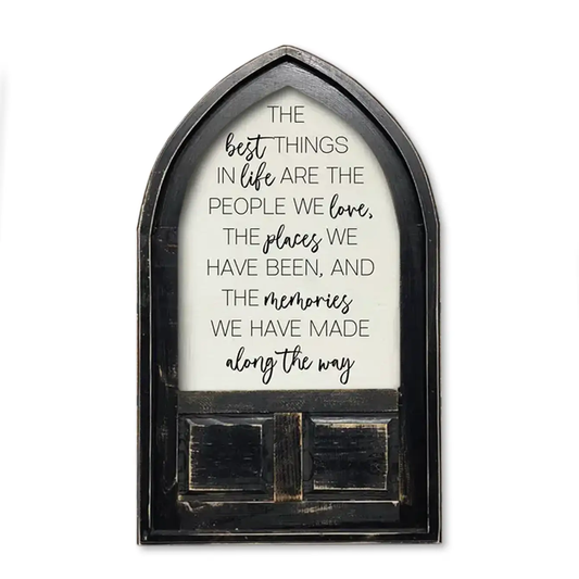 Small Arched Framed Sign - 'Best Things in Life'