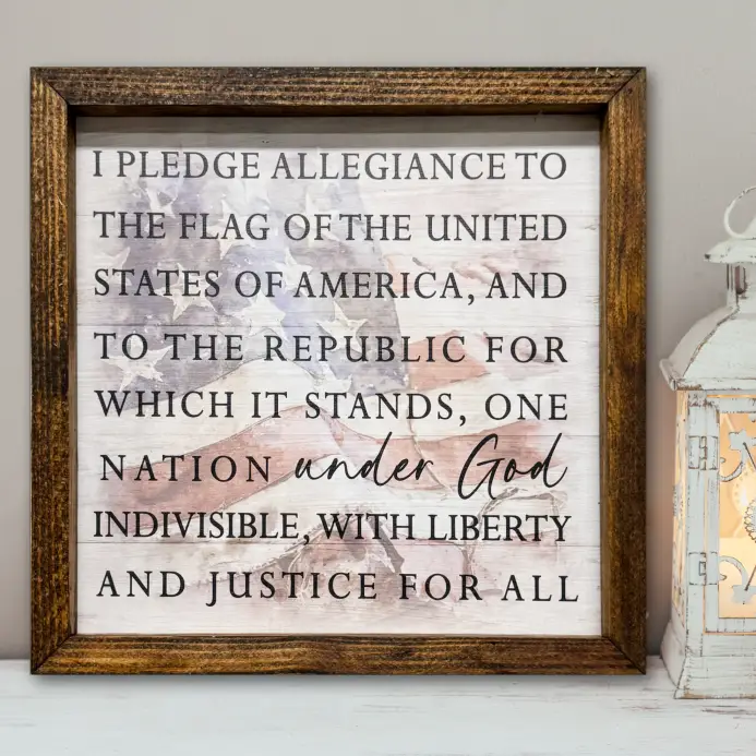 TIMBERLAND FRAME PLEDGE OF ALLEGIANCE FLAG