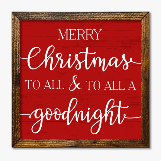 TIMBERLAND FRAME MERRY CHRISTMAS TO ALL & TO ALL A GOODNIGHT RED