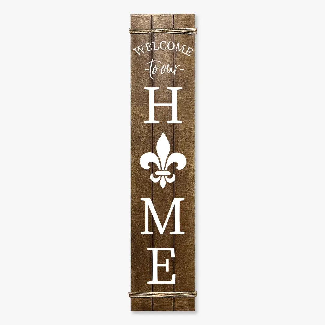 PORCH LEANER WELCOME HOME FLEUR DE LIS