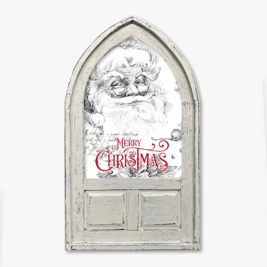 Small Arched Santa Sketch Merry Christmas