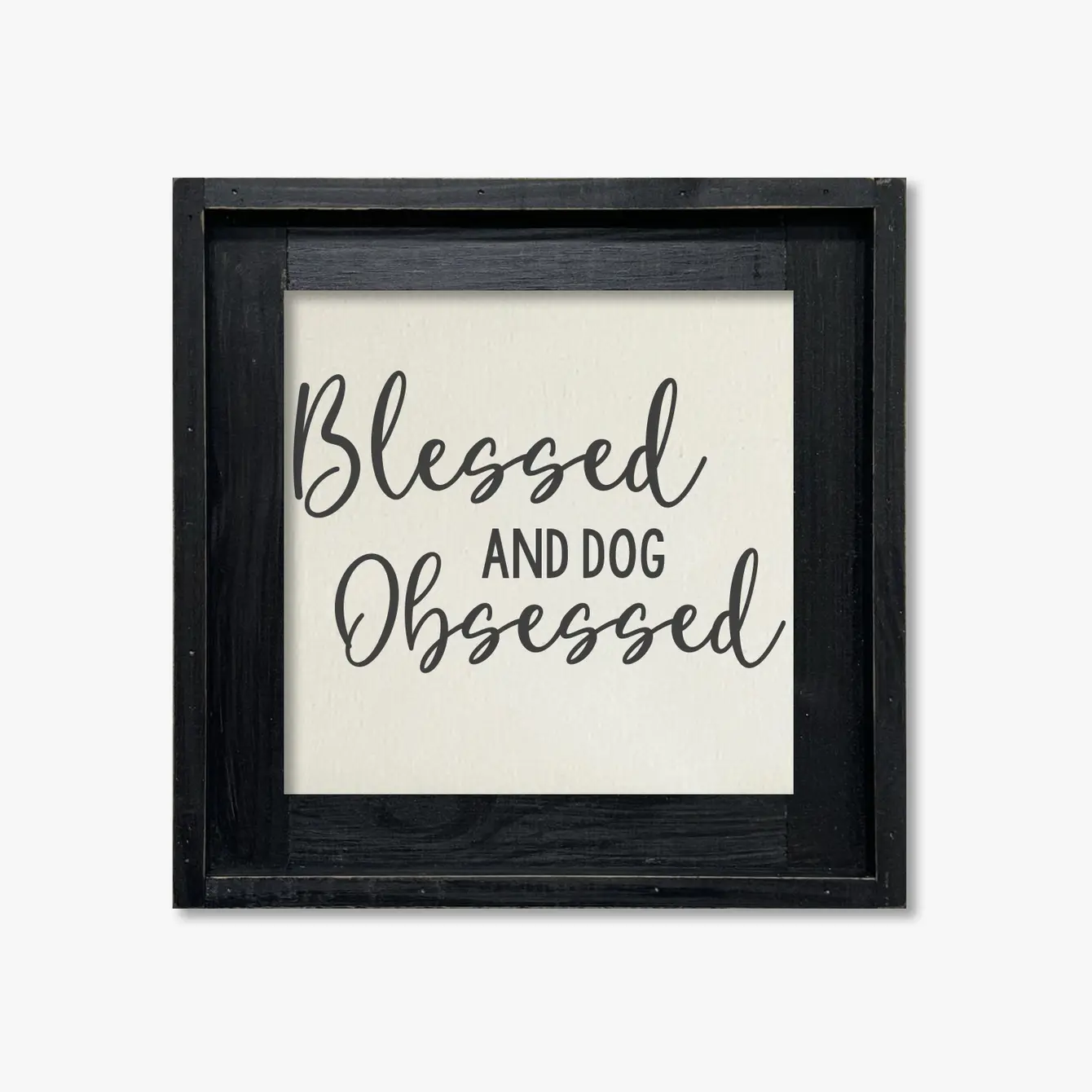 FRAMED CANVAS BLESSED AND DOG OBSESSED