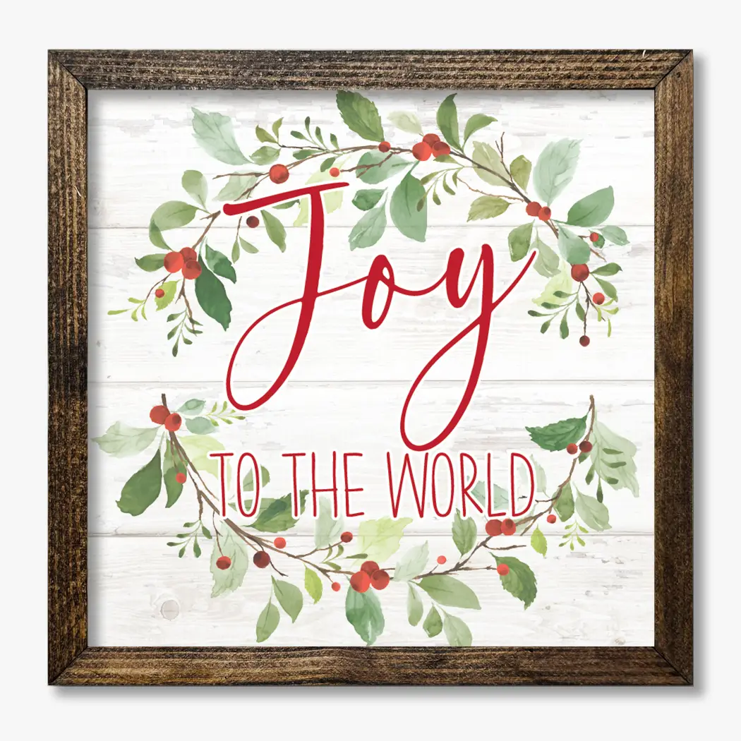 TIMBERLAND FRAME JOY TO THE WORLD RED WREATH
