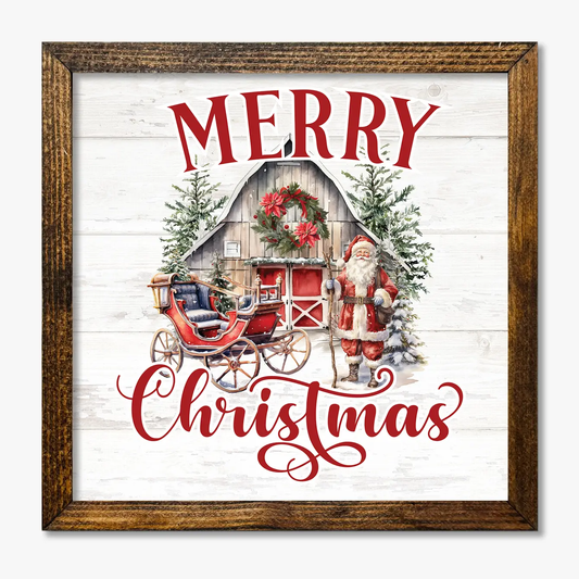 TIMBERLAND FRAME MERRY CHRISTMAS SANTA BARN