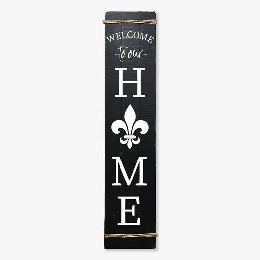 PORCH LEANER WELCOME HOME FLEUR DE LIS