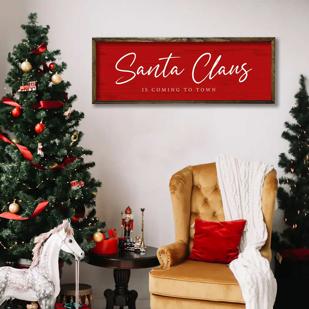 TIMBERLAND FRAME SANTA CLAUS IS COMING TO TOWN RED