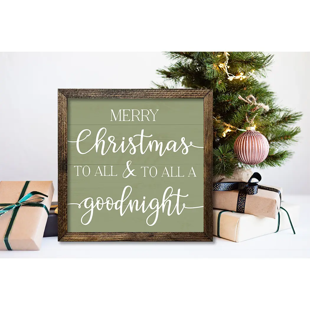 TIMBERLAND FRAME MERRY CHRISTMAS TO ALL & TO ALL A GOODNIGHT SAGE