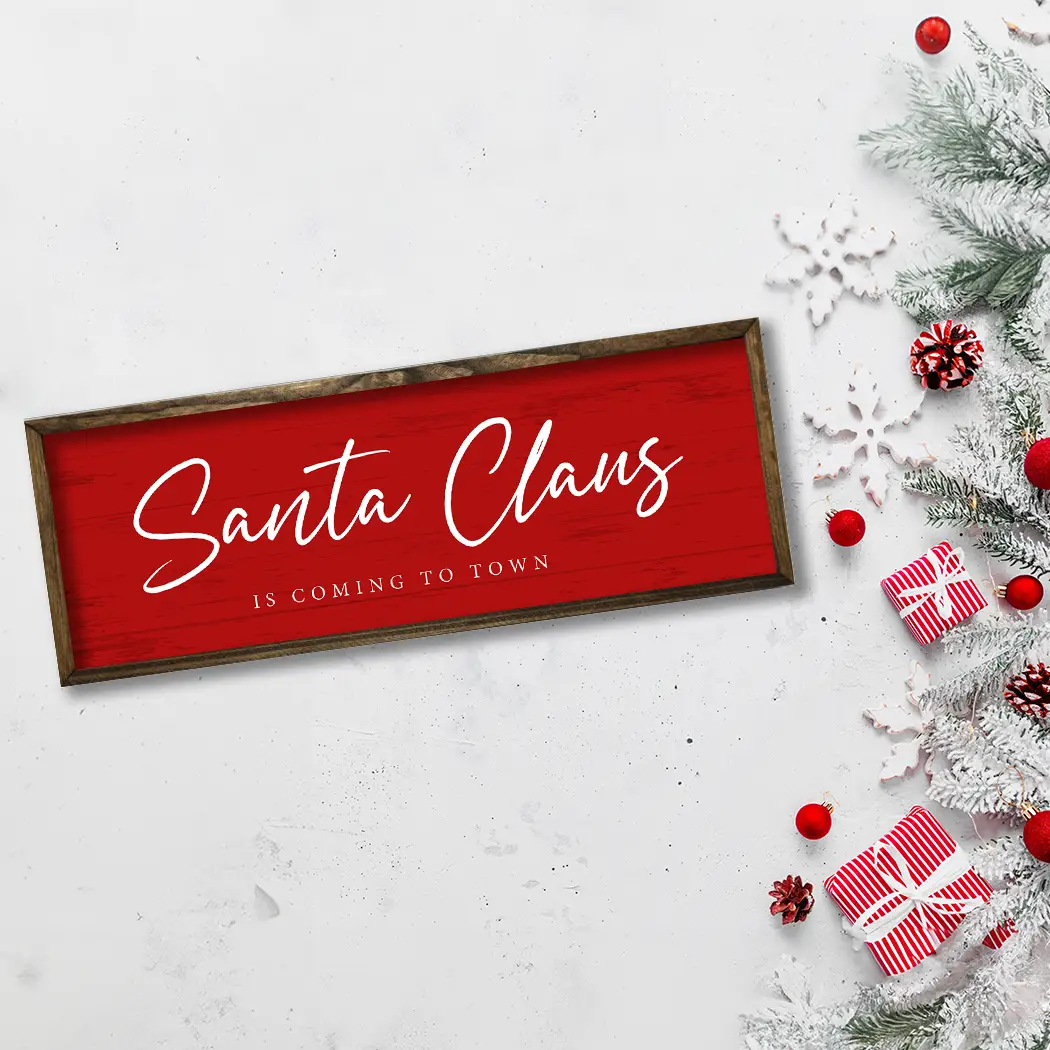 TIMBERLAND FRAME SANTA CLAUS IS COMING TO TOWN RED