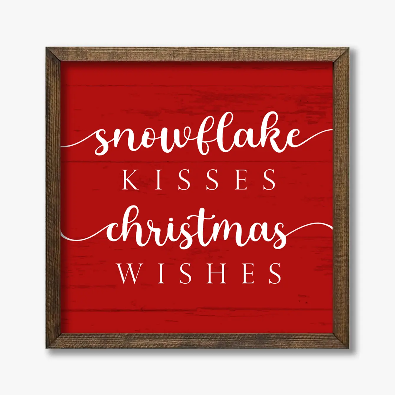 TIMBERLAND FRAME SNOWFLAKE KISSES AND CHRISTMAS WISHES RED