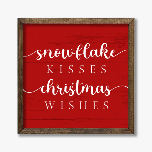 TIMBERLAND FRAME SNOWFLAKE KISSES AND CHRISTMAS WISHES RED
